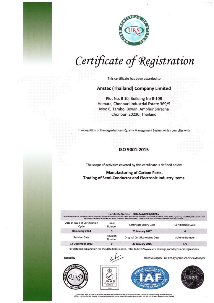 Anstac ISO Certificate (Thailand)